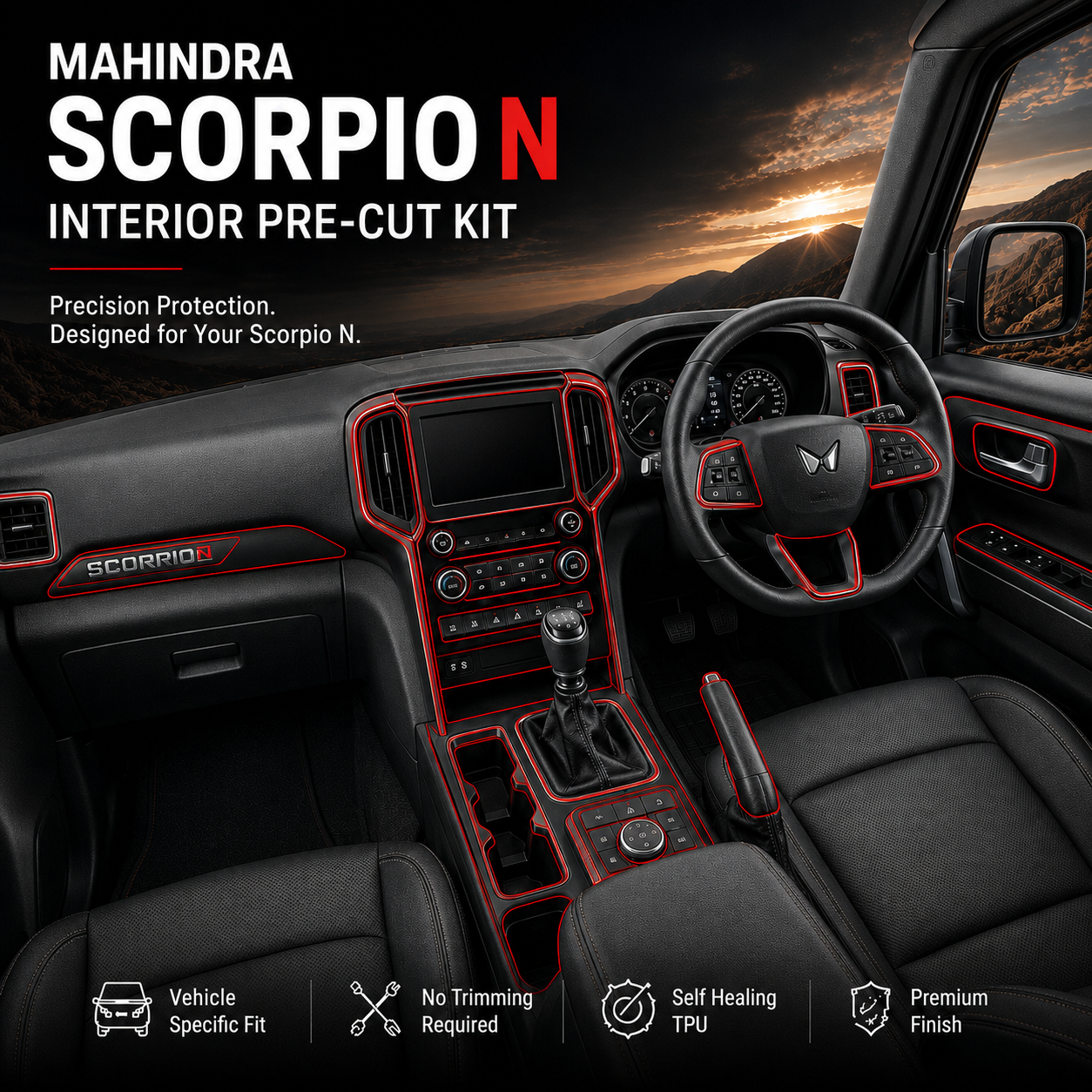 MAHINDRA SCORPIO-N INTERIOR PRE-CUT