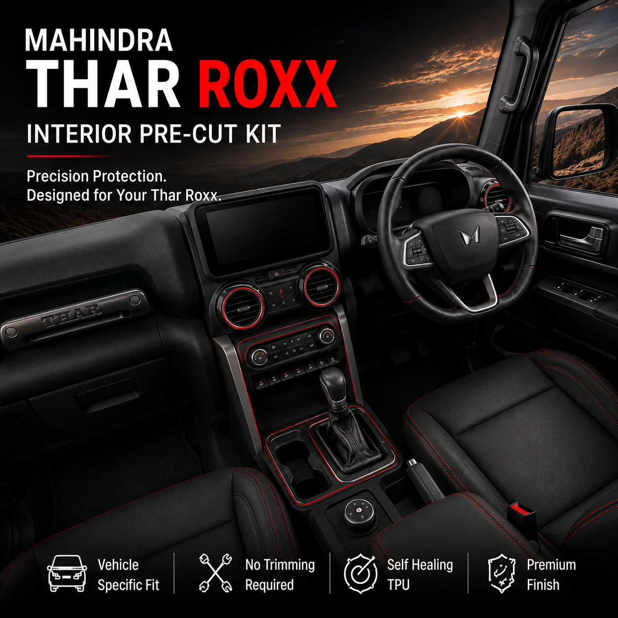 MAHINDRA THAR ROXX INTERIOR PRE-CUT